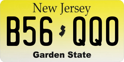 NJ license plate B56QQO