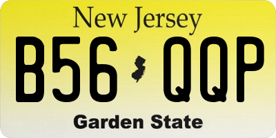 NJ license plate B56QQP