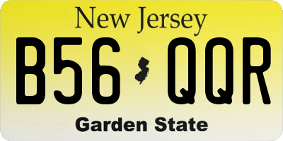 NJ license plate B56QQR