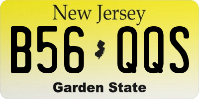 NJ license plate B56QQS