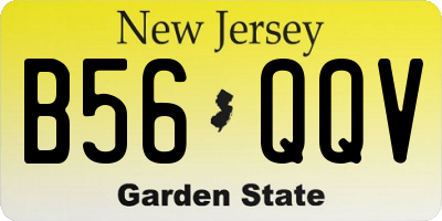 NJ license plate B56QQV