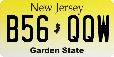 NJ license plate B56QQW