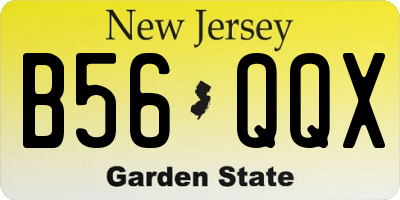NJ license plate B56QQX
