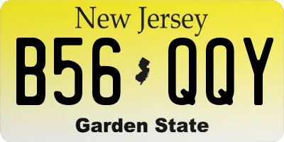 NJ license plate B56QQY