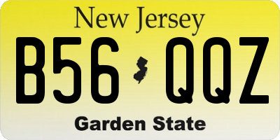 NJ license plate B56QQZ