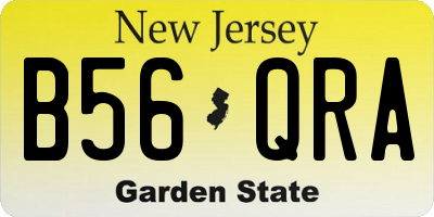 NJ license plate B56QRA