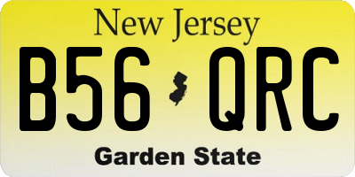 NJ license plate B56QRC