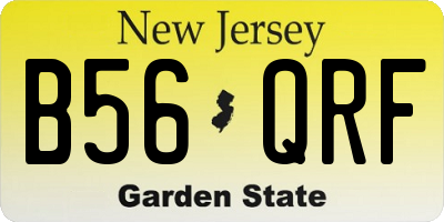 NJ license plate B56QRF