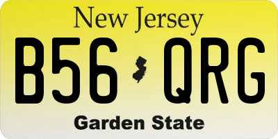 NJ license plate B56QRG