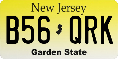 NJ license plate B56QRK