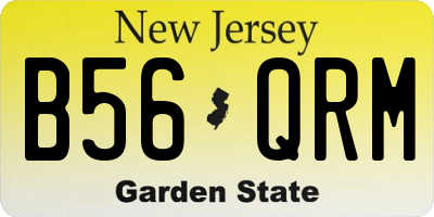 NJ license plate B56QRM
