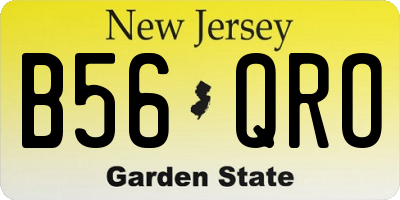 NJ license plate B56QRO