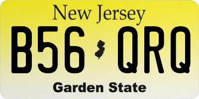NJ license plate B56QRQ