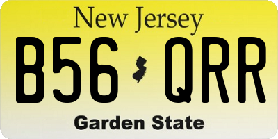 NJ license plate B56QRR
