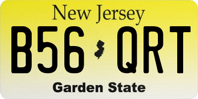 NJ license plate B56QRT