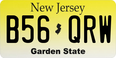 NJ license plate B56QRW