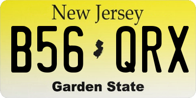NJ license plate B56QRX