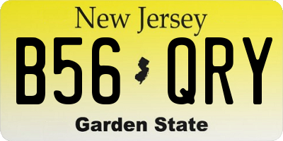 NJ license plate B56QRY