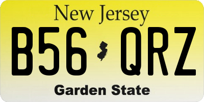 NJ license plate B56QRZ