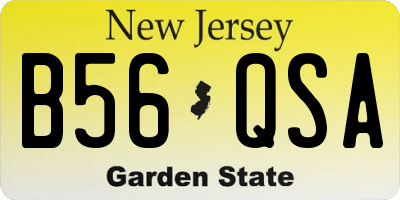 NJ license plate B56QSA