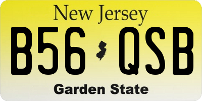 NJ license plate B56QSB