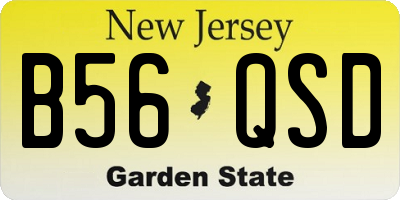 NJ license plate B56QSD