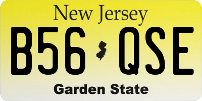 NJ license plate B56QSE