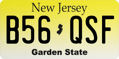 NJ license plate B56QSF