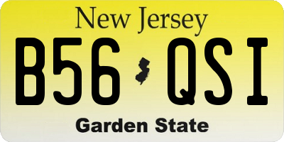 NJ license plate B56QSI