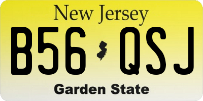NJ license plate B56QSJ