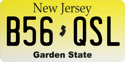 NJ license plate B56QSL