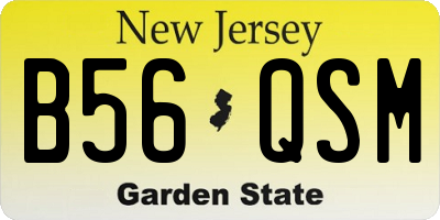 NJ license plate B56QSM