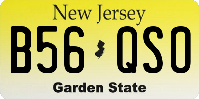 NJ license plate B56QSO