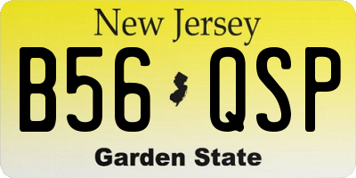 NJ license plate B56QSP