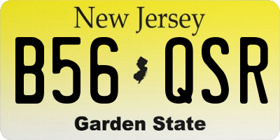 NJ license plate B56QSR