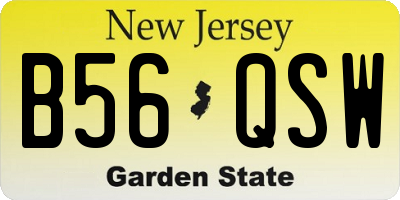 NJ license plate B56QSW