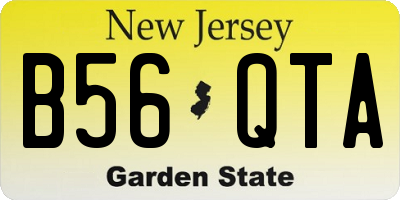 NJ license plate B56QTA