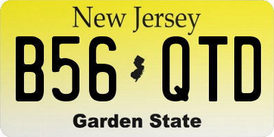 NJ license plate B56QTD