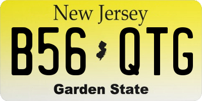 NJ license plate B56QTG
