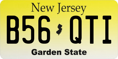 NJ license plate B56QTI