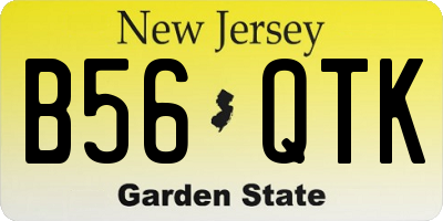 NJ license plate B56QTK