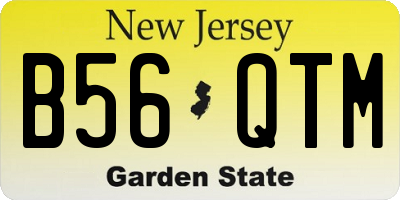 NJ license plate B56QTM