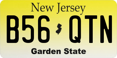 NJ license plate B56QTN