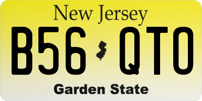 NJ license plate B56QTO