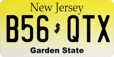 NJ license plate B56QTX