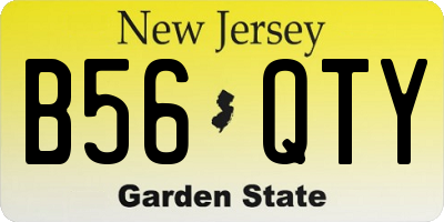 NJ license plate B56QTY