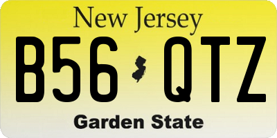 NJ license plate B56QTZ
