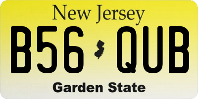 NJ license plate B56QUB