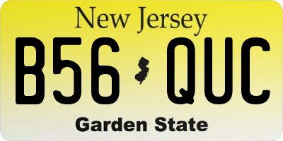 NJ license plate B56QUC