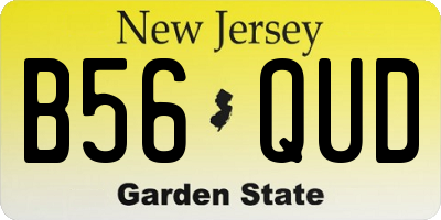 NJ license plate B56QUD